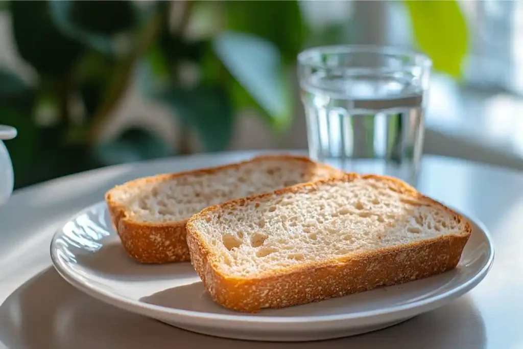 Sourdough bread slices showing texture