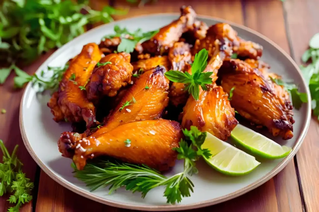 Freshly cooked jerk wings