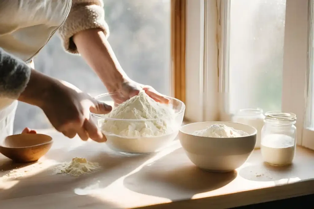 Rolling cottage cheese flatbread dough