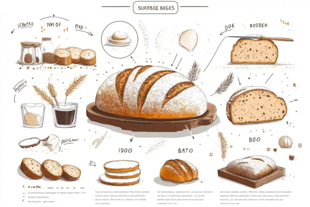 Diagram of the sourdough bread fermentation process