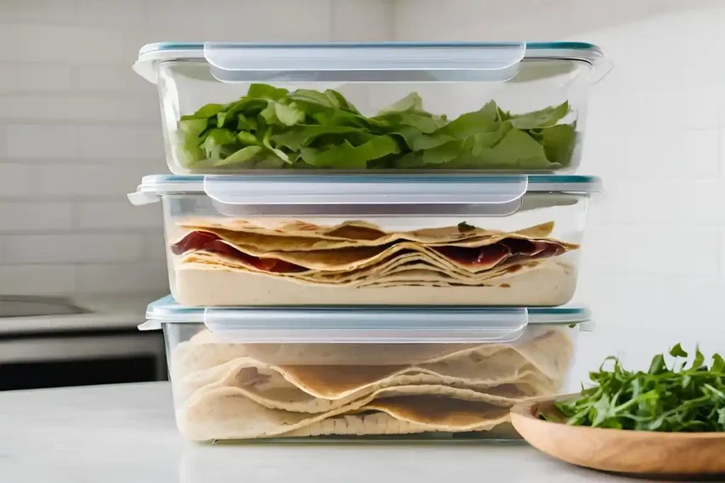 Storing cottage cheese flatbread slices