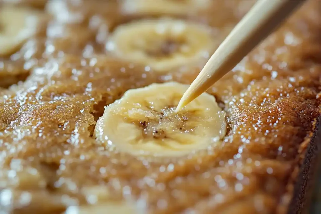 Toothpick test for checking banana bread doneness