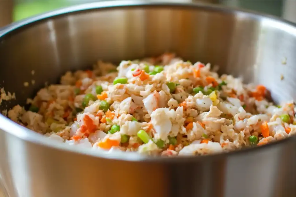 Blended fish food mixture in a bowl