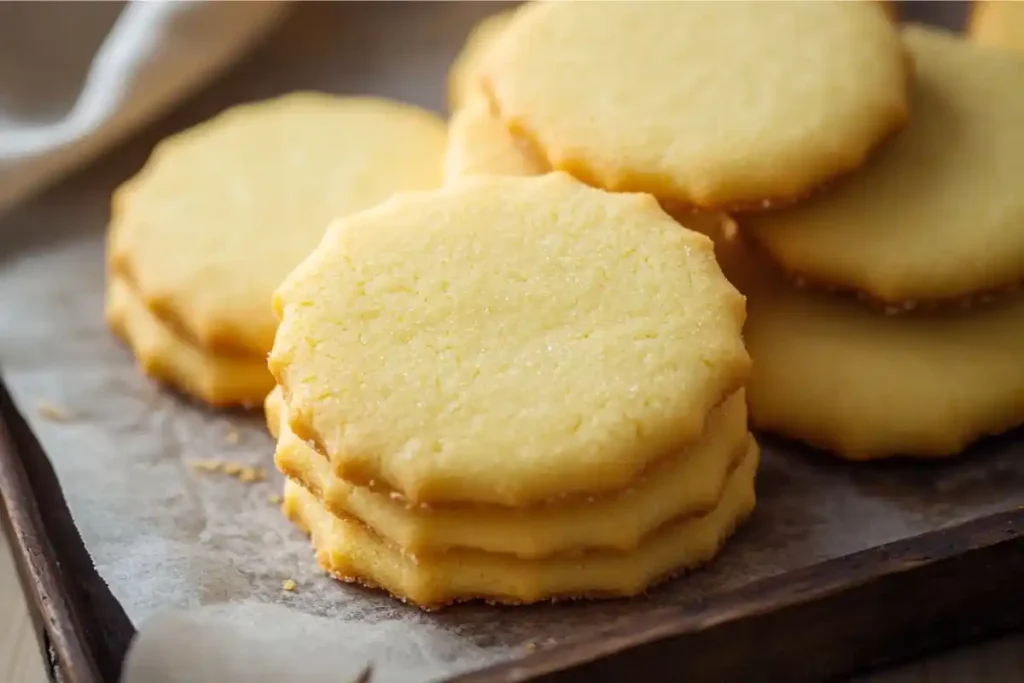 3 ingredient sugar cookies on a tray